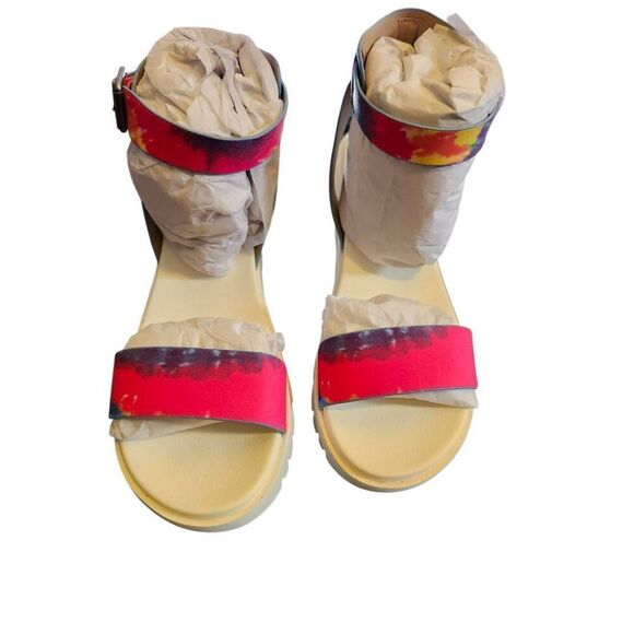 MIA Mady Sandals, Size 7.5, Rainbow Tie-Dye Ankle Strap Gladiator NWT - Picture 2 of 5